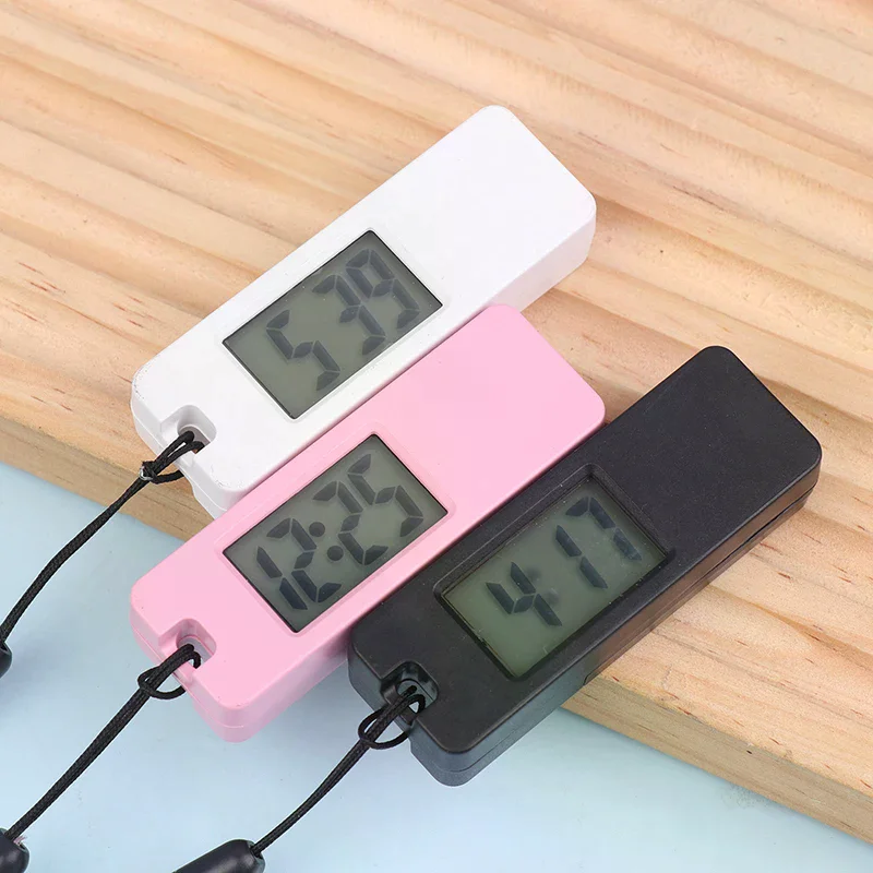 1 قطعة سلسلة مفاتيح Led مضيئة ساعة جيب صغيرة صامتة LCD شاشة ديجيتال ساعة إلكترونية المحمولة امتحان الطالب السفر جيب Watc