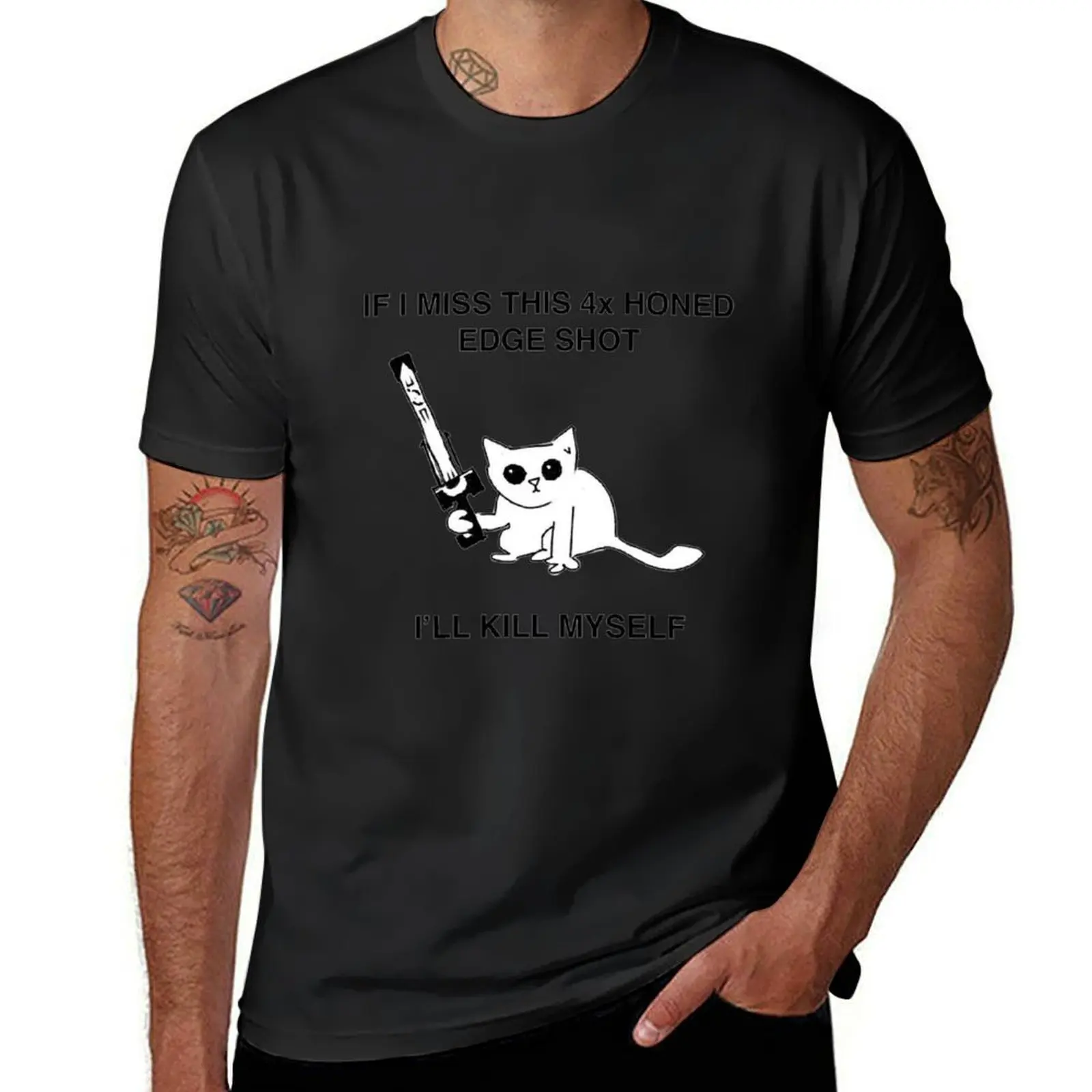 if i miss this 4x honed edge cat T-Shirt quick-drying Aesthetic clothing plus sizes plain t shirts men