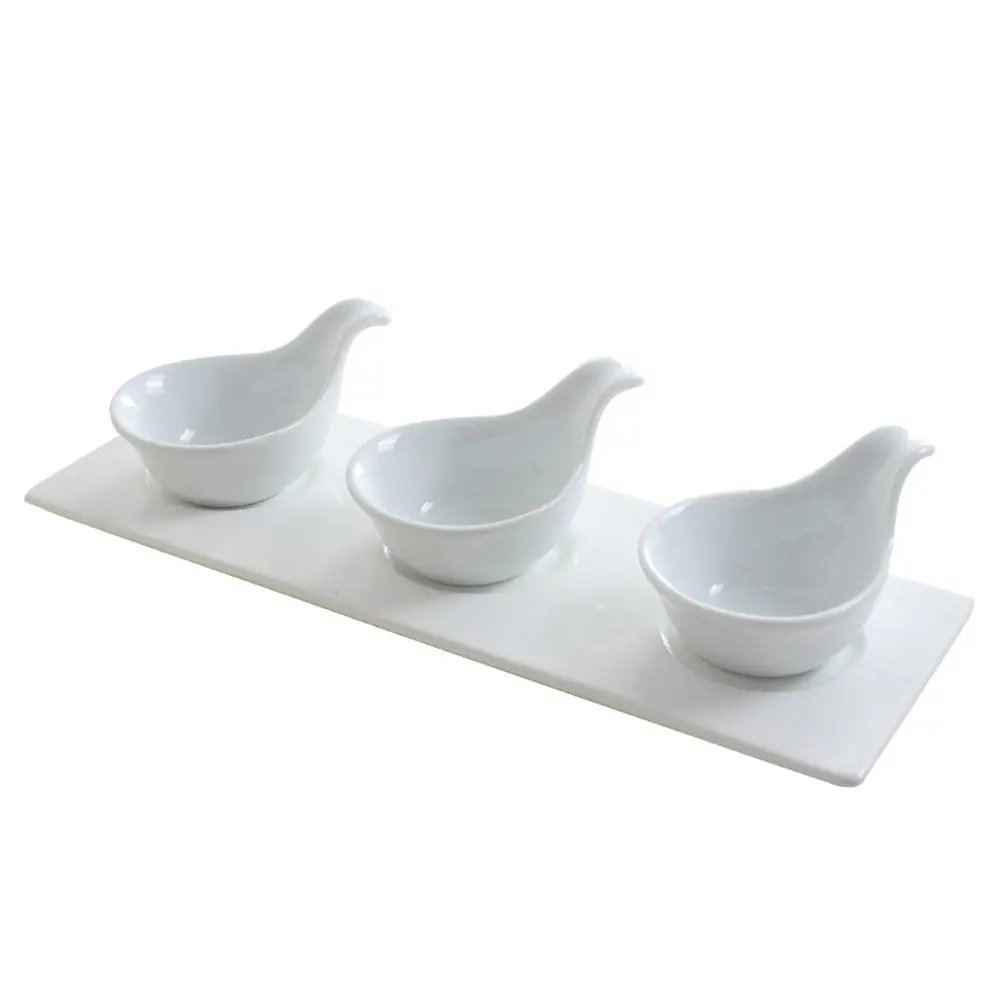 Ceramic Sauce Dishes Set with Caviar Spoons & Goose Liver Plates – Easy-Clean, Food-Safe Kitchen Servingware