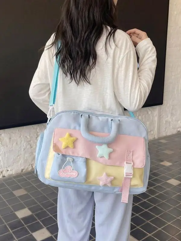 軽量カジュアルフィットネスバッグ短期旅行トラベルバッグ女性高美的価値クロスボディバッグ韓国スタイルトラベルバッグ