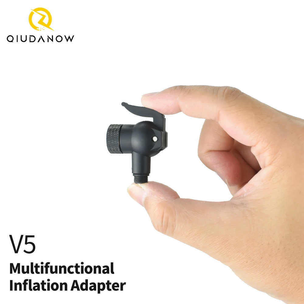 

QIUDANOW Nozzle Hose Adapter Bike Pump Multifunctional Inflation Adapter fits Presta Schrader Clik Dunlop Valve Snap-lock Design