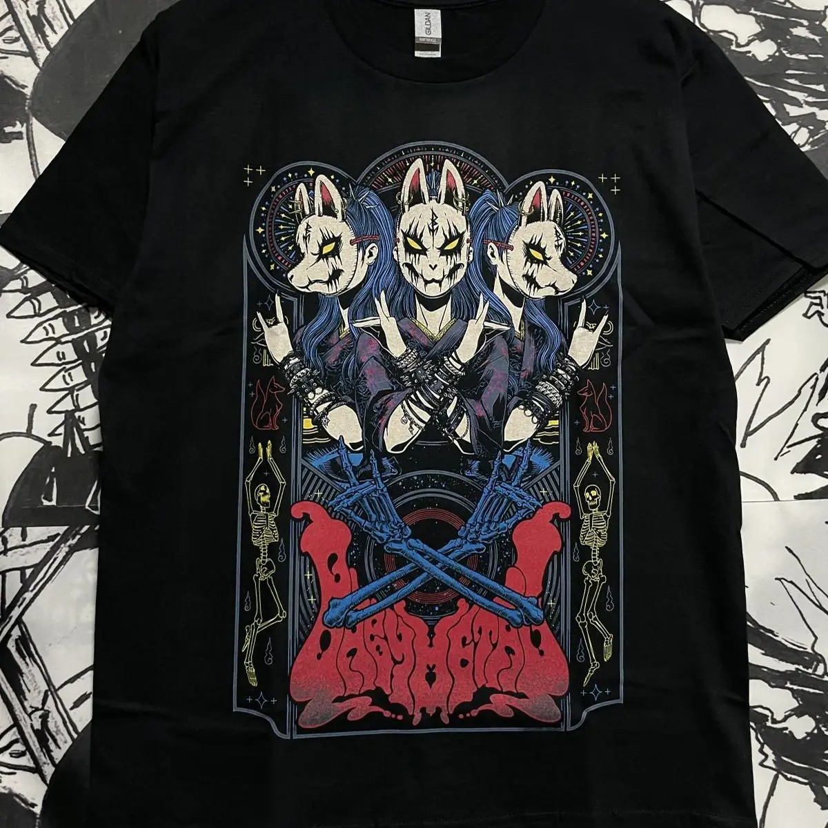 

Футболки из чистого хлопка для мужчин и женщин вокруг японской группы Babymetal, модная одежда для пар в стиле металлического камня