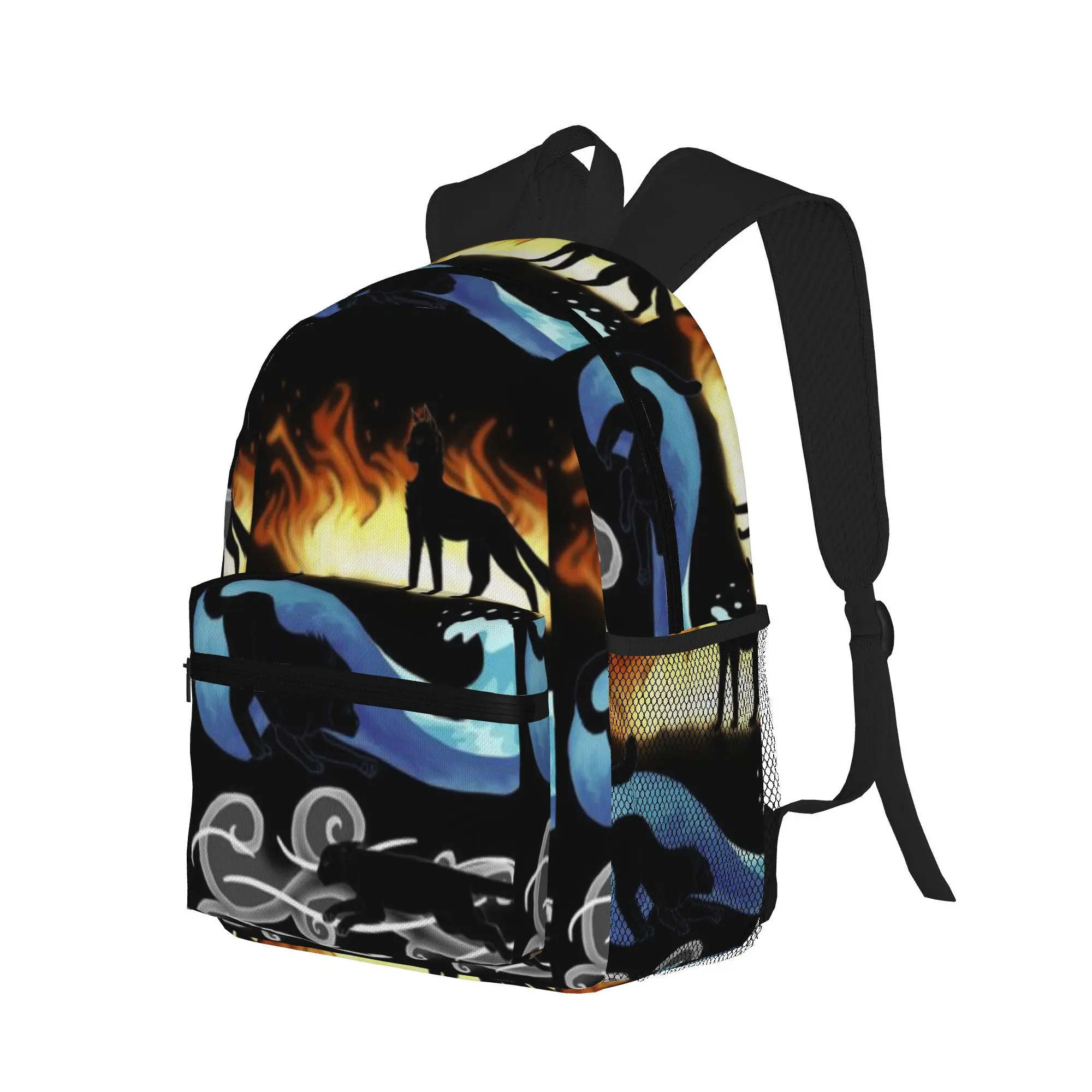 Four Elements  Four Cats  Casual Backpack for Students and Adults Feminina backpack