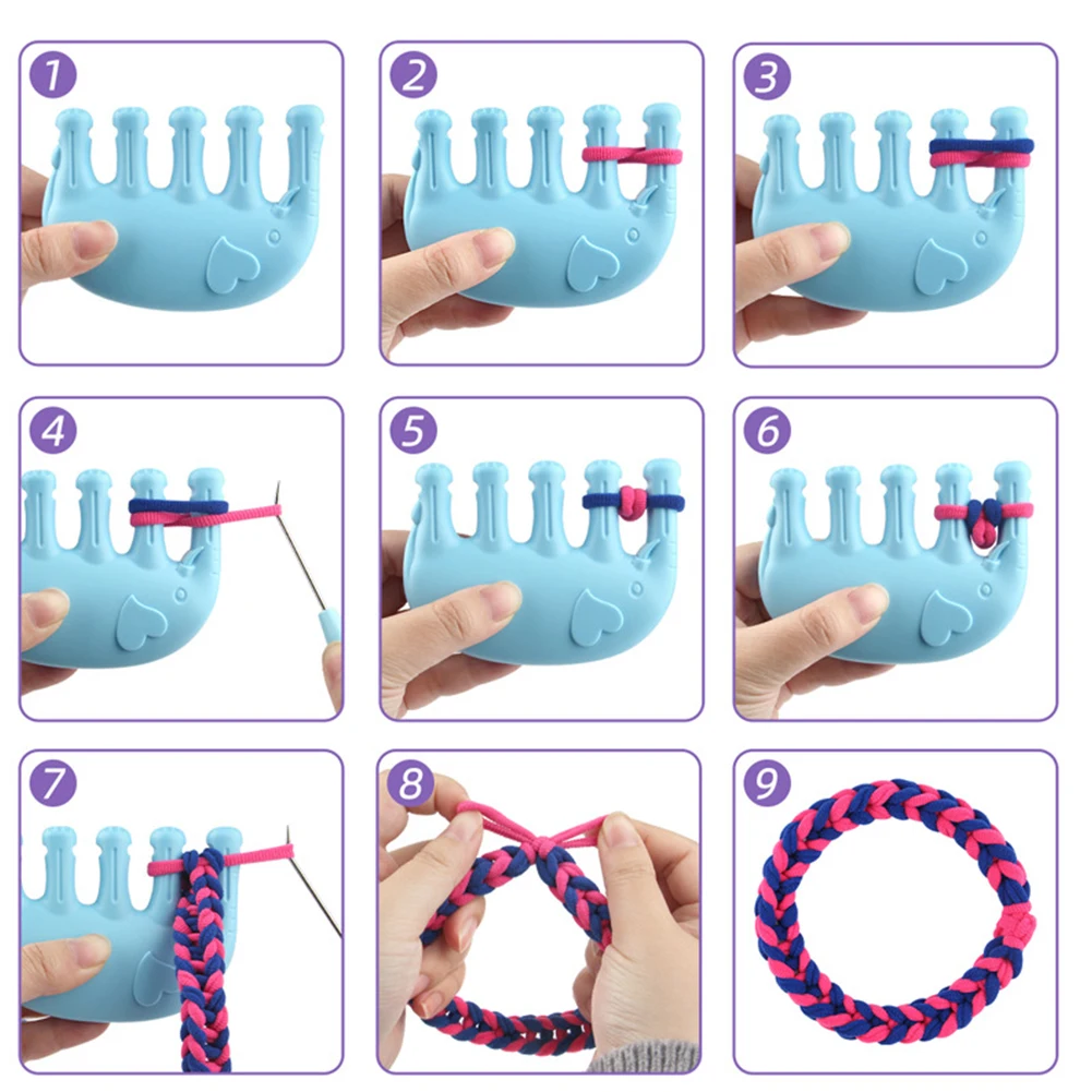 Kids DIY Weaving Loom Kit Elastic Rope Bracelets Making Toy for Adults Girls Birthday Gifts Handcrafted Jewelry Bracelets Bangle