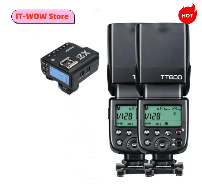 

Godox 2x TT600 2.4G Wireless Camera Flashes Speedlites With X1T/X2T Transmitter Trigger For Canon Nikon Fujifilm Pentax Olympus