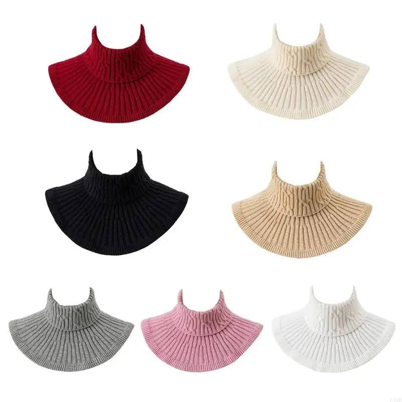 D5QB Scarf Collar For Women Winter False Collar Scarfs for Women Neck Wrap Men Women Turtleneck Collar Scarf Knitted Elastic