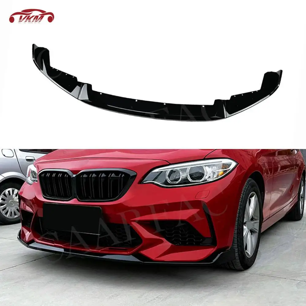 

ABS Carbon Look Car Front Bumper Spoiler Lip Bodykit Splitters for BMW 2 Series F87 M2 2016- 2021 CS Style Car Accessories