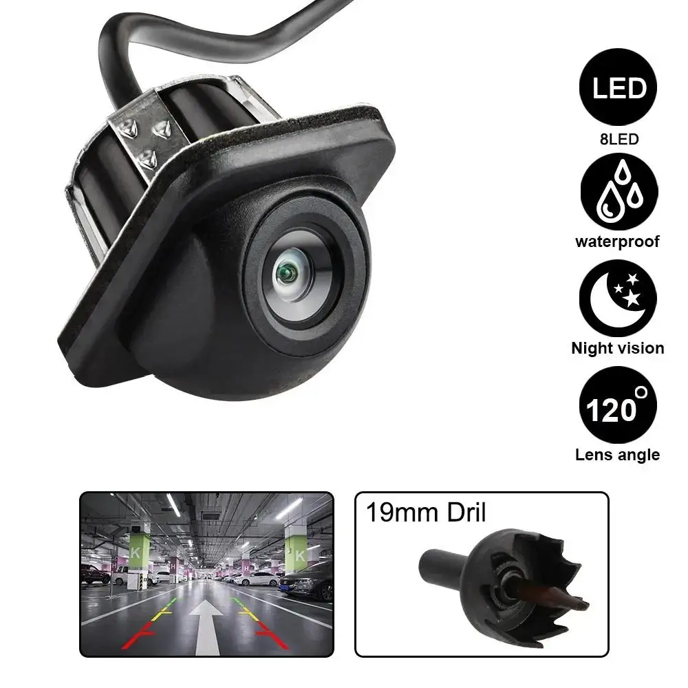 Car Rear View Camera Night Vision Reversing Auto Parking Camera IP68 Waterproof CCD Auto Backup Monitor 170 Degree HD Image