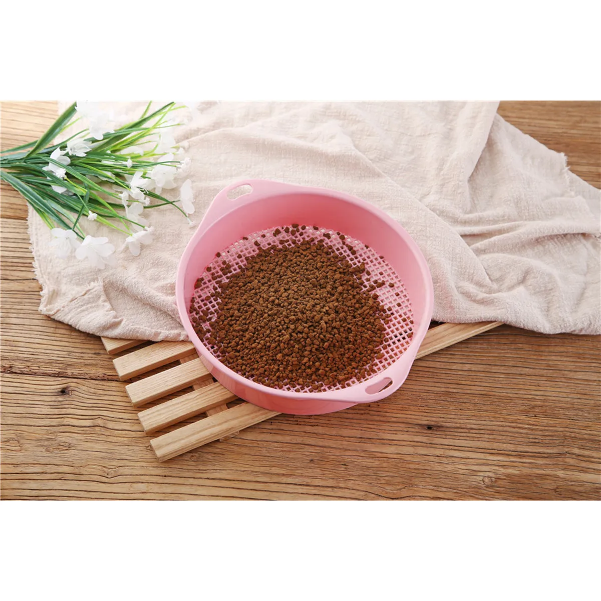 

Набор из 4 пластиковых сит для почвы: легкий и прочный садовый инструмент для просеивания компоста, песка и гравия, с удобной ручкой, для балкона и мини-садов