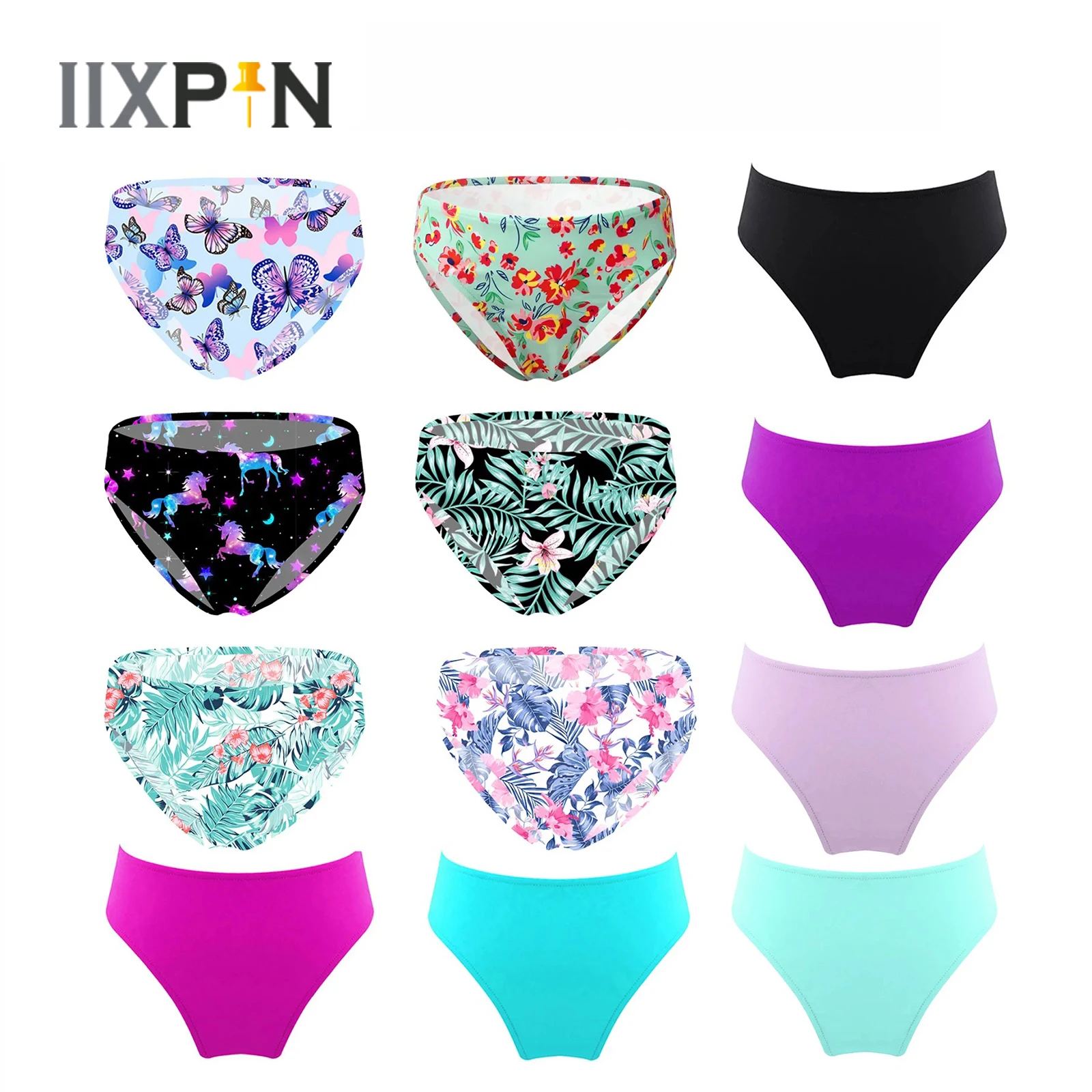 2024 New Kids Girls Print Swimming Panties Bikini Bottoms Briefs Summer Children Swimwear for Beach wear Pool Bathing Suit #4-16