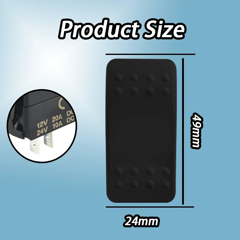 12V 20A 2/3/6Pin SPST/SPDT/DPDT Non Light Rocker Switch No Light Pollution Waterproof IP66 for Car Boat Motorcycle Truck Yacht