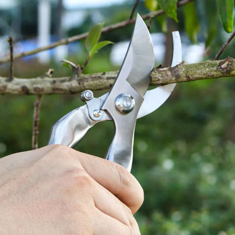 All-Steel Heavy-Duty Shears - 30CR14 Steel Branch Trimming, Floral Pruning & Fruit Picking Scissors Durable & Multi-Functional