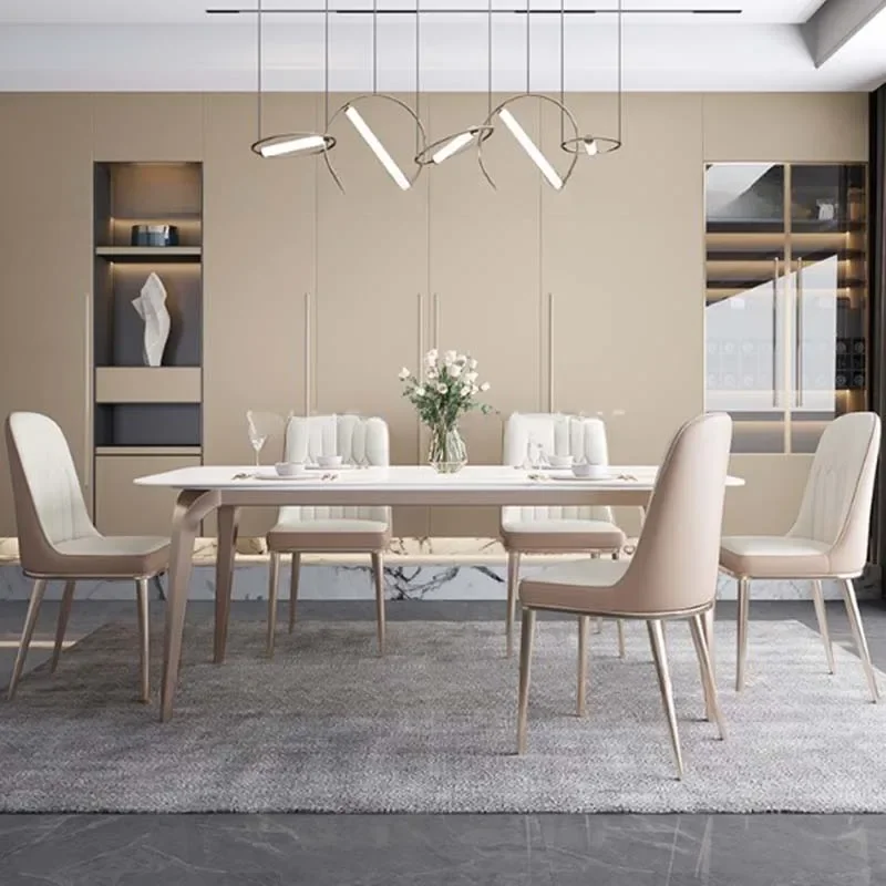 

Legs Metal Dining Table Chairs Living Room Modern Designer Restaurant Dining Table Luxury Kitchen Mesa Comedor Home Furniture