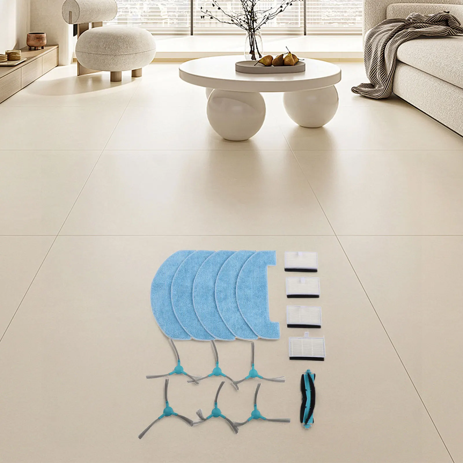 

1 основная щетка, 4 фильтра, 5 салфеток для мытья полов, 6 боковых щеток для TESLA, для пылесоса RoboStar IQ400 Plus, аксессуары для уборки.