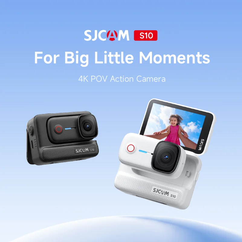 SJCAM S10 Pocket Action Camera 4K Ultra HD hands free 360 action camera,buit in memory,Innovative Boost Pod Design compact Cam