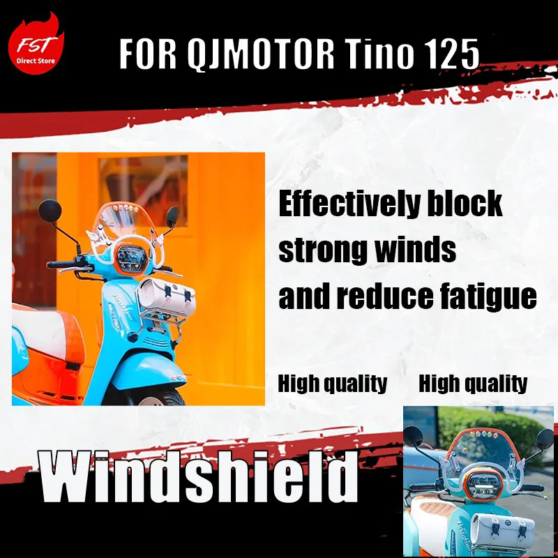 

For QJMOTOR Tino 125 Front Windshield Upgrade with Transparent and Heightened Rain Shield Accessories