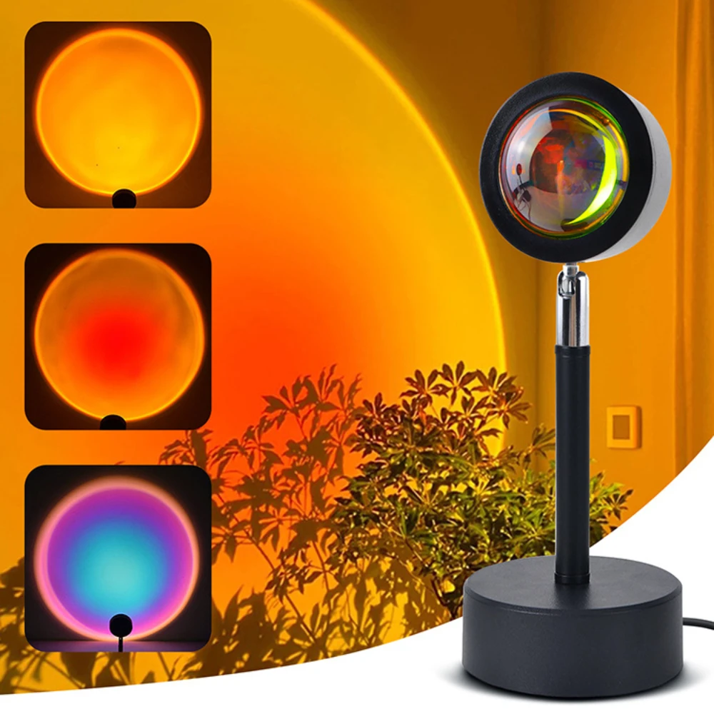 Tuya inteligente pôr do sol lâmpada sem fio wifi pôr do sol projetor app alexa google controle remoto rgb arco-íris decoração do quarto piso luz