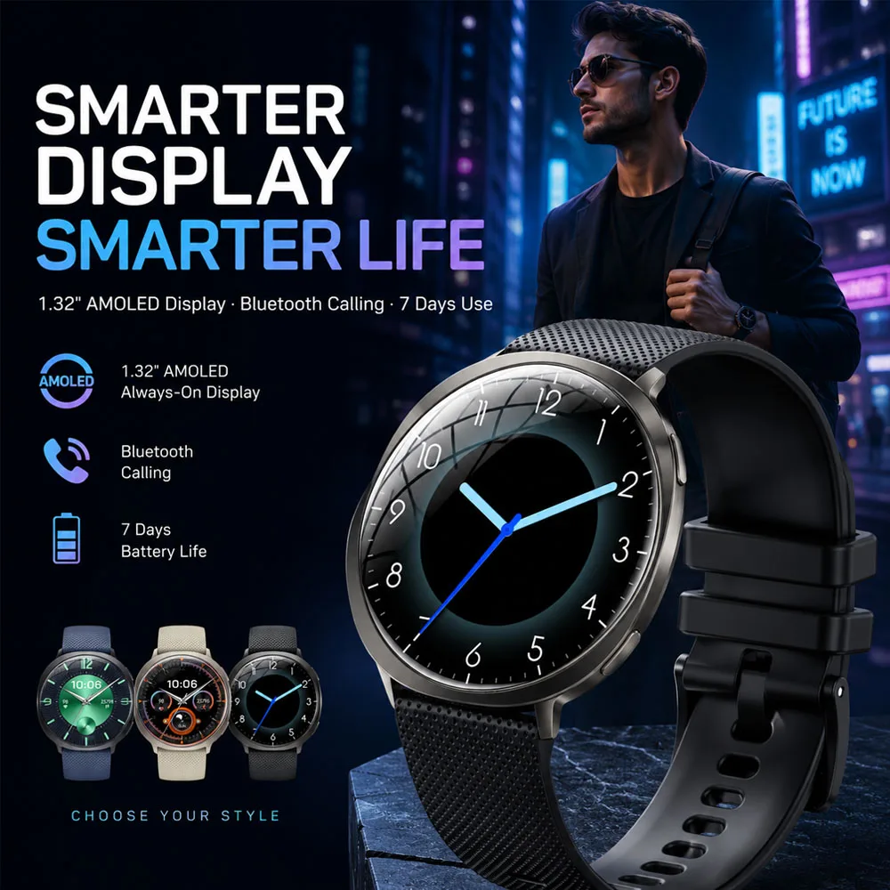 New M301 Smart Watch Round AMOLED Curved Screen Dial Call Alarm Clock Flashlight Health Tracking Fitness Smart Watch Women