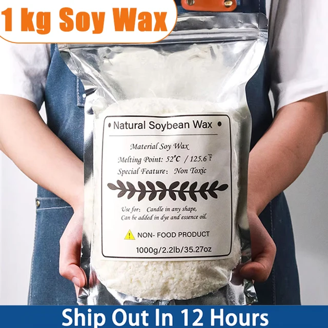 Naturalny wosk sojowy do świec zapachowych, 100% bez dodatków, do ręcznego tworzenia świec DIY, zestaw materiałów, unisex.