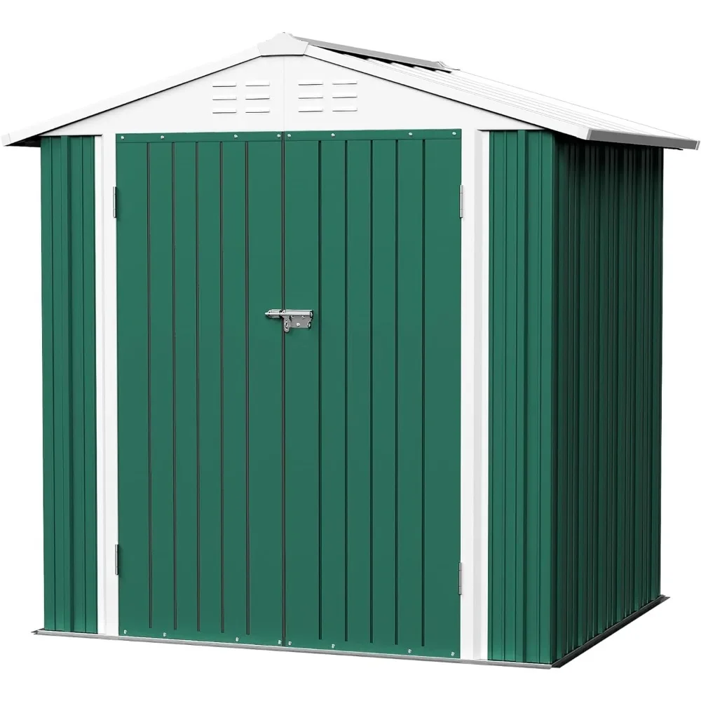 Outdoor Storage Shed with Lockable Door, Tall 6 X 4 FT, Waterproof Garden Tool Shed Storages House, Outdoor Storage Room