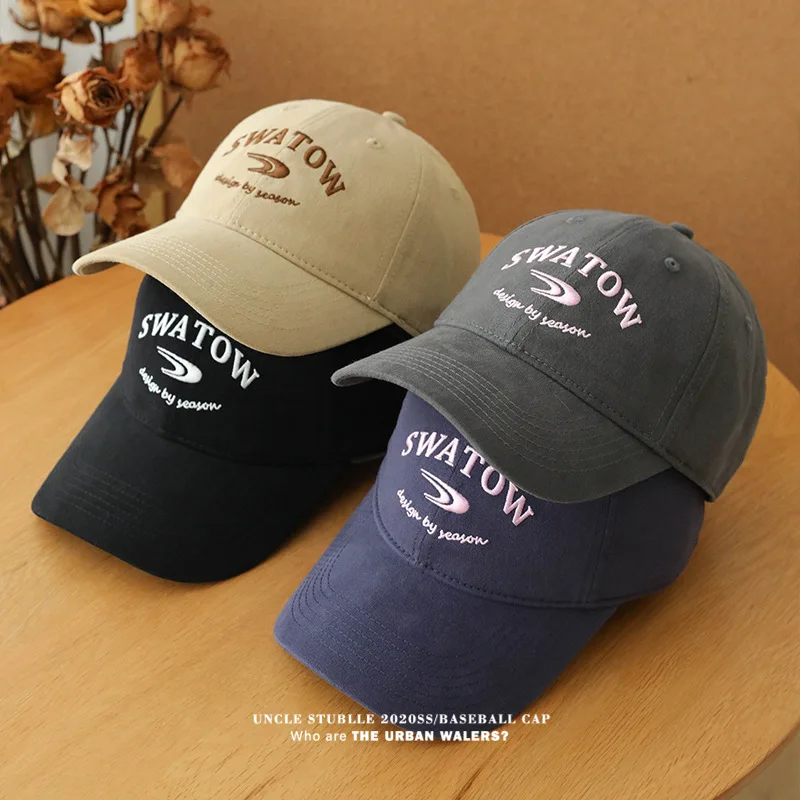 

Letter Embroidery Baseball Hat Solid Color Cotton Peaked Cap For Men Women Adjustable Outdoor Sun Visors Casual Bonnet casquette