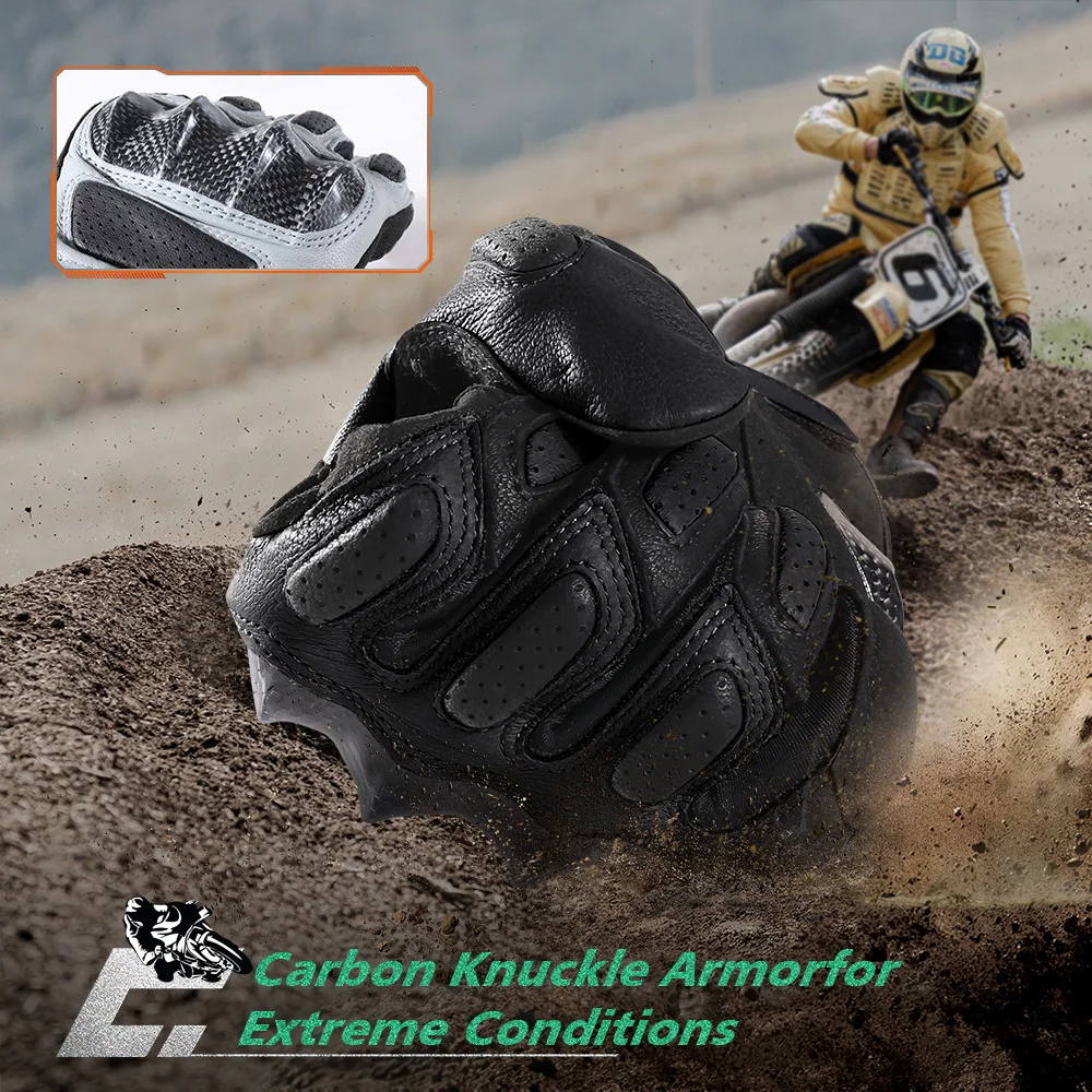 Guantes de ciclismo con pantalla táctil de cuero para Motocross, carreras, MTB, bicicleta de montaña, motocicleta, deportes de bicicleta, senderismo, equipo antideslizante para hombres y mujeres