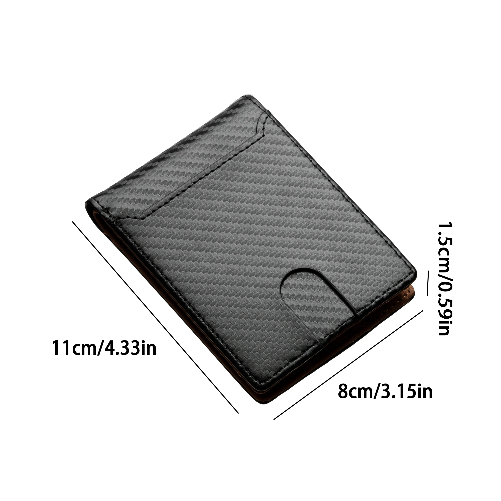1Pcs Business Simple Men's Wallet Carbon Fiber Texture Multiple Card Slots Design with Transparent Card Slot Lightweight and Stylish Great Gift Choice