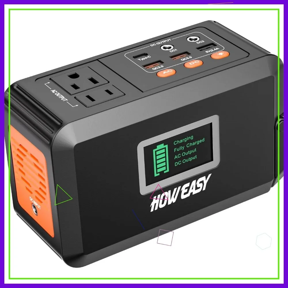 

Portable Power Station 120W Solar Generator 88Wh Battery with AC/DC/USB/LED Light for Outdoor Camping Emergency