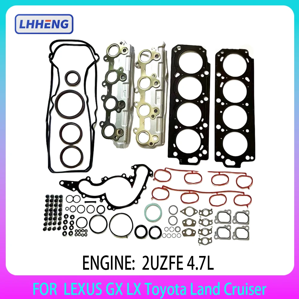 

Engine Cylinder Head Gasket Kit Set For LEXUS GX LX Toyota Land Cruiser 4 RUNNER SEQUOIA 2UZFE 4.7L V8 4.7 OEM 04111-50541 98-12