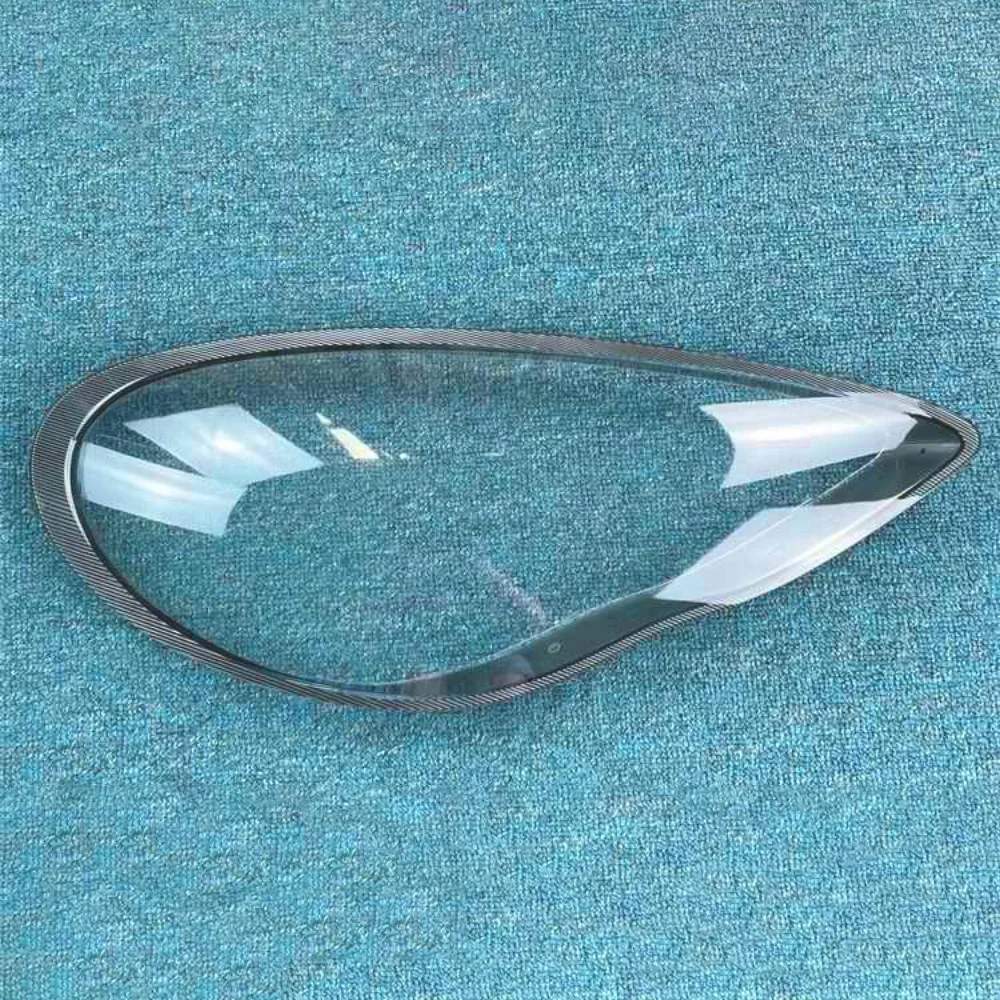 Headlamp Shell Transparent Plexiglass Outer Cover For Porsche Panamera 2010 to 2013 Gray edge Headlight Protective Cover