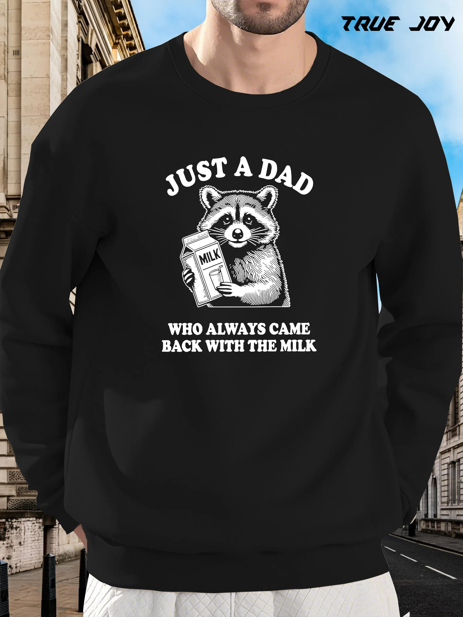

Men'S "Just a Dad" Graphic Sweatshirt - Casual & Comfortable Long Sleeve Crewneck, Perfect Gift for Boyfriend