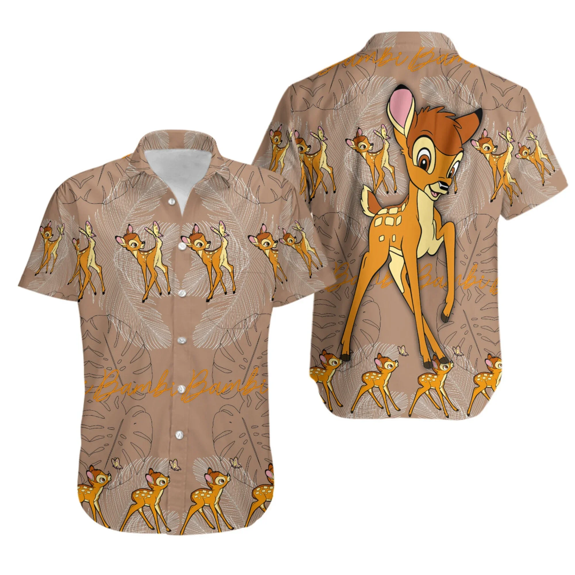 

Disney Bambi Hawaiian Shirts Mens Women Fashion Short Sleeve Shirts Disney Hawaiian Shirts Casual Beach Shirt Bambi Kids Shirt