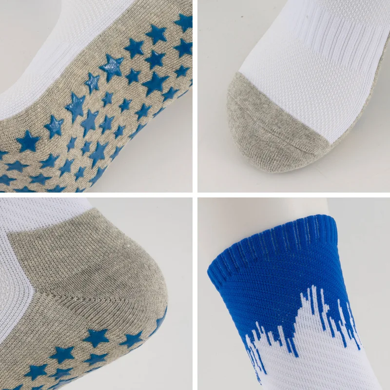 Men's Mid Calf Non Slip Football Socks 2026 New Grip Anti-Slip Soccer Sports Running Socks with Star Grippers