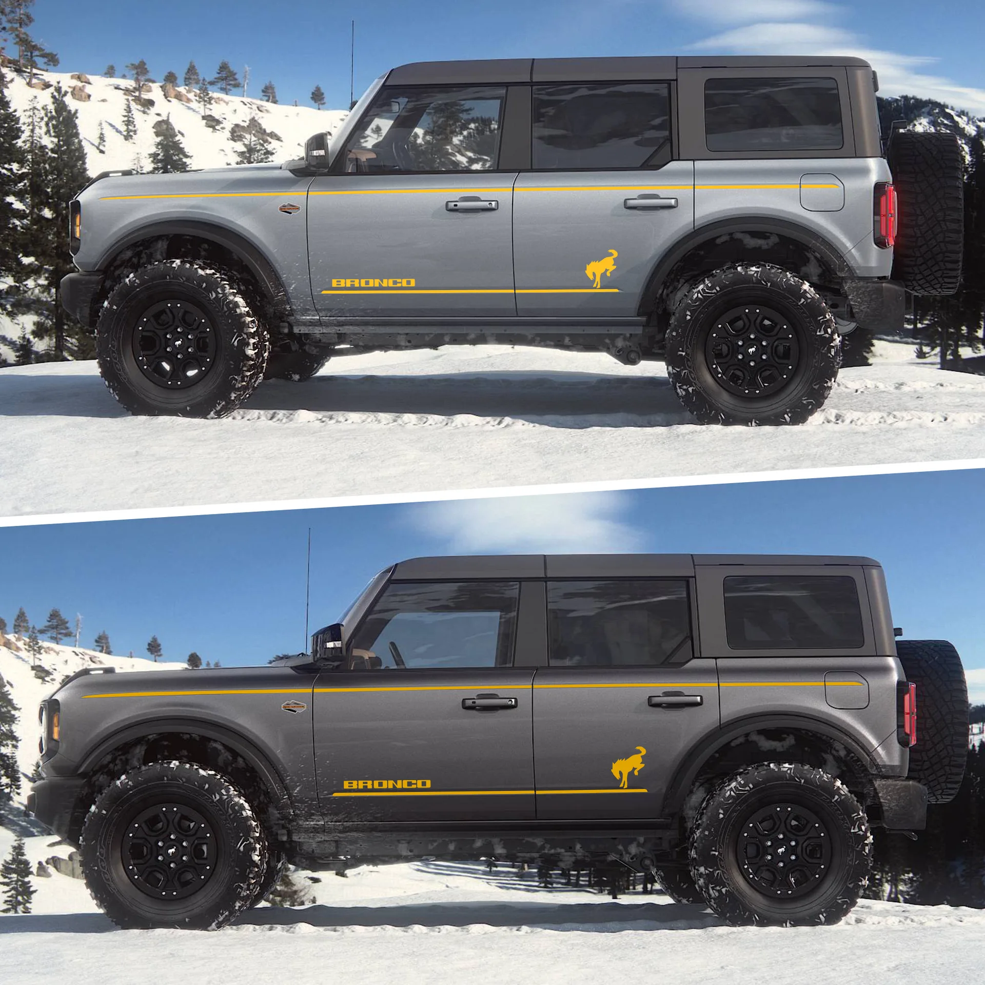 

Suitable for 21-23 Ford Bronco body decal stickers, body decoration waistline color strips, car stickers