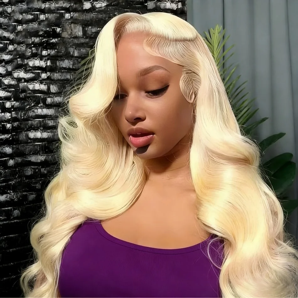 

613 Парик из светлых человеческих волос 100% глубокая волна 13X6 Hd Кружевные фронтальные парики 38 дюймов Предварительно выщипанные бразильские парики Парик фронта шнурка для женщин