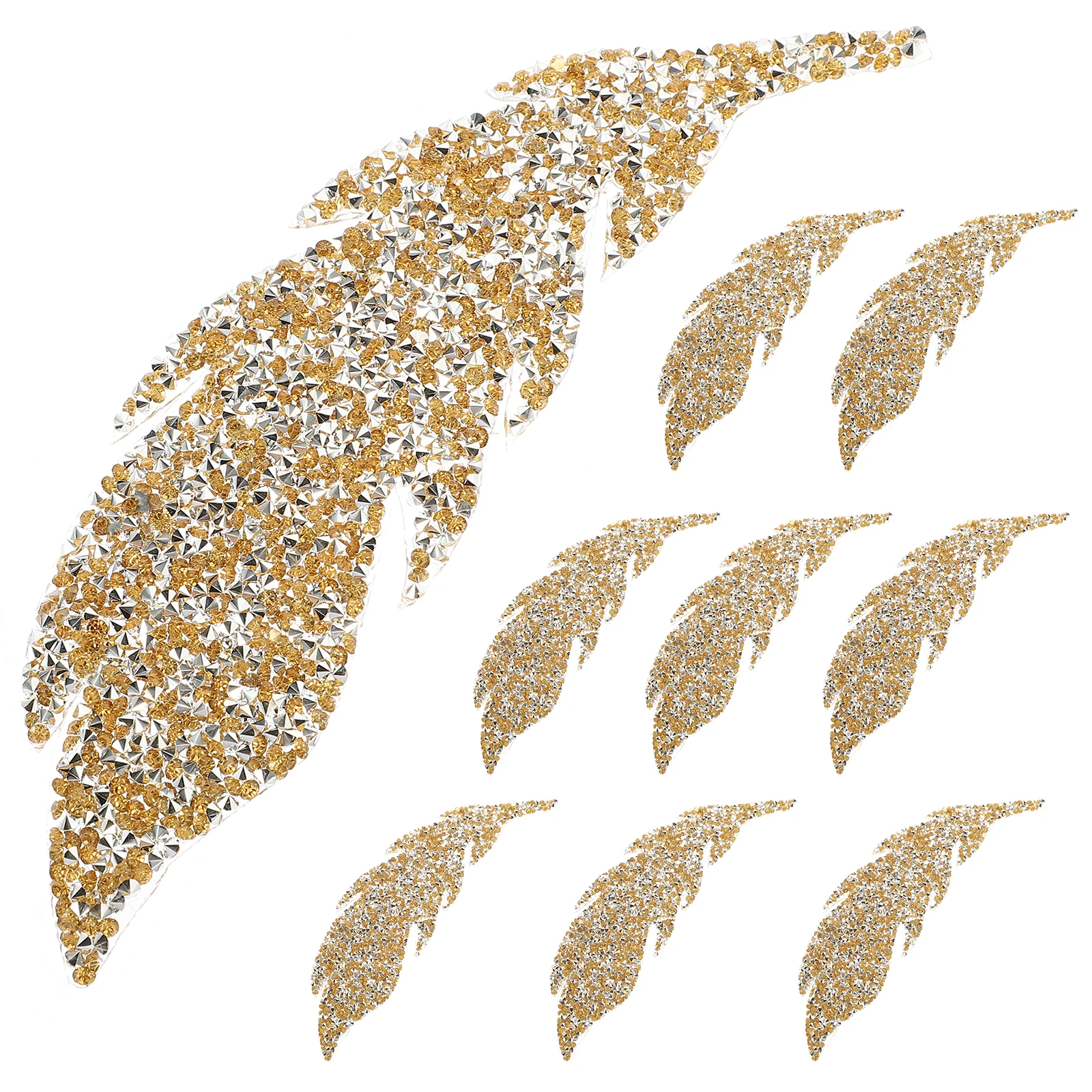 

4 Pairs Interior Rhinestone Patches Man Coat Embroidered Hot Melt Adhesive Ornamental Cloth