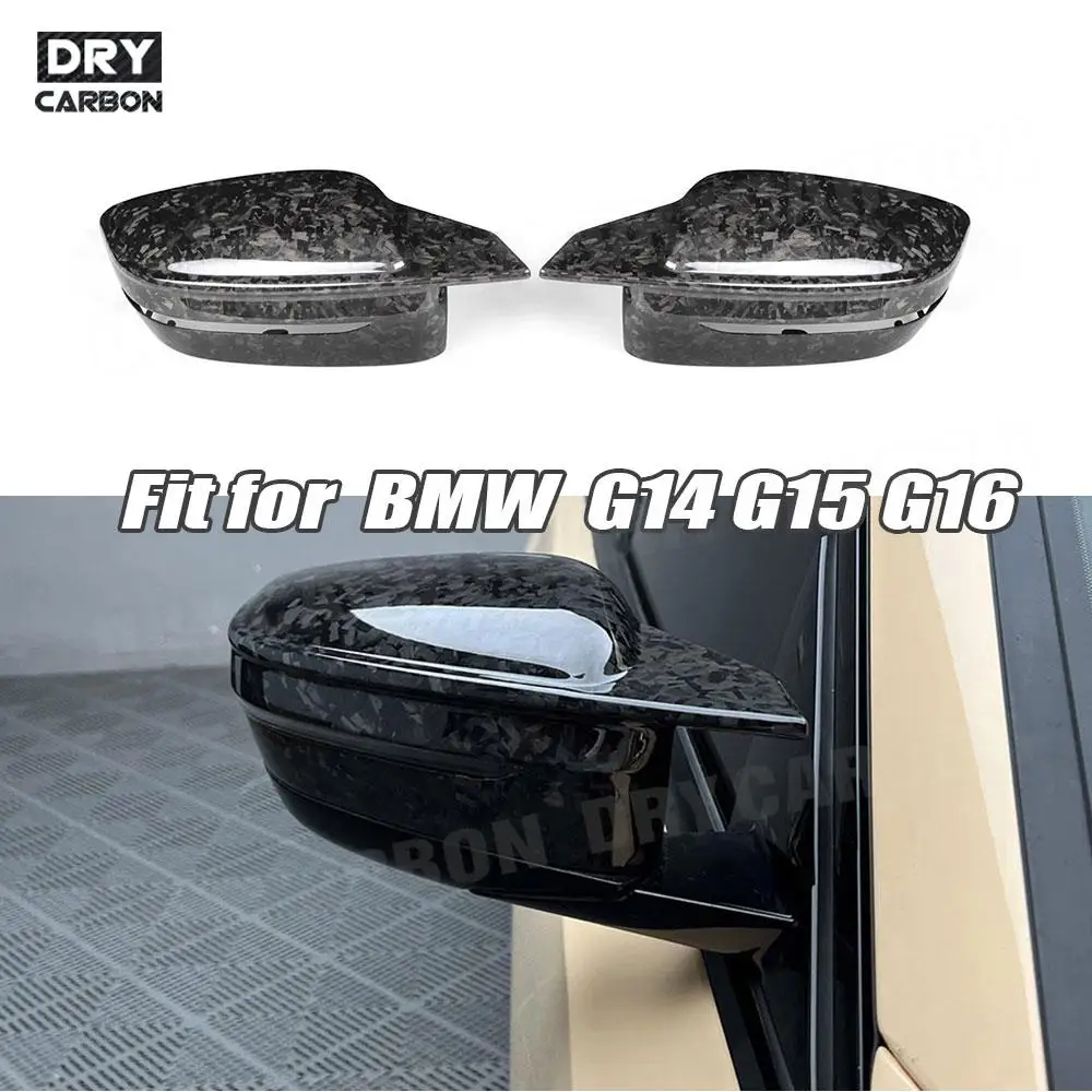 

Forged Carbon Fiber Side Rearview Mirror Cap Trim Covers Car Bodykit Accessories for BMW G14 G15 G16 2019 2020 2021 2022