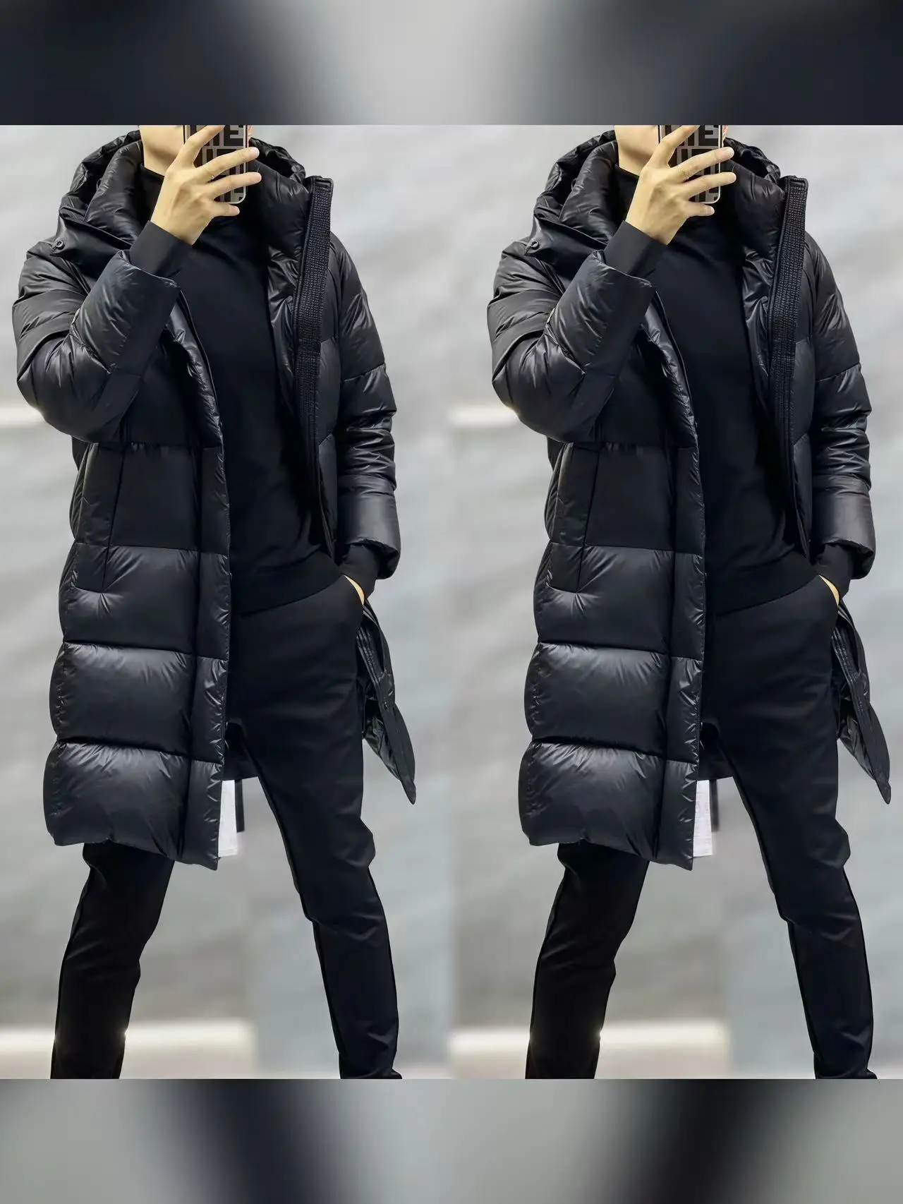 

Мужская длинная пуховая куртка 9999: Зимняя модная повседневная универсальная верхняя одежда премиум-класса с комфортным теплом и застежкой-молнией