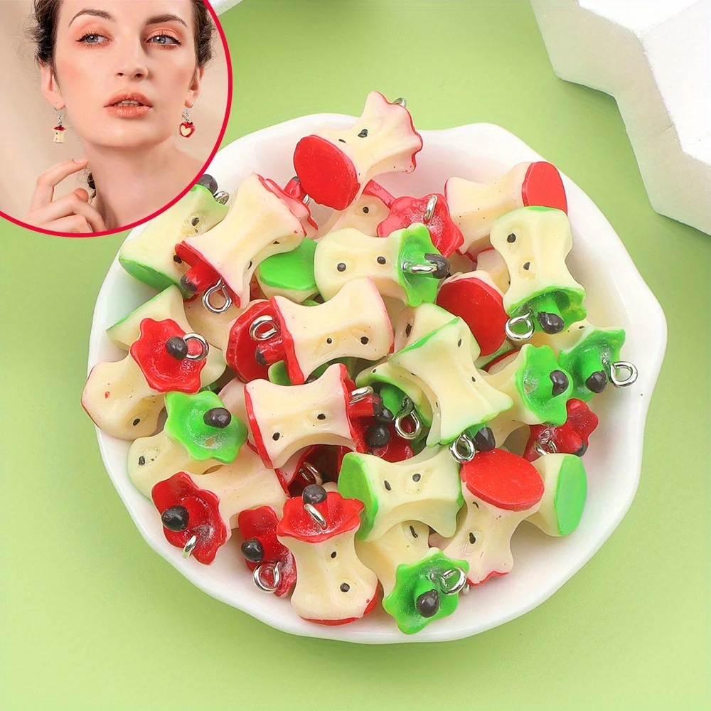 7/13/23pcs Multi-color Resin Apple Shaped Pendants,for DIY Bracelets,necklaces,jewelry Accessories,Thanksgiving,Christmas Gifts