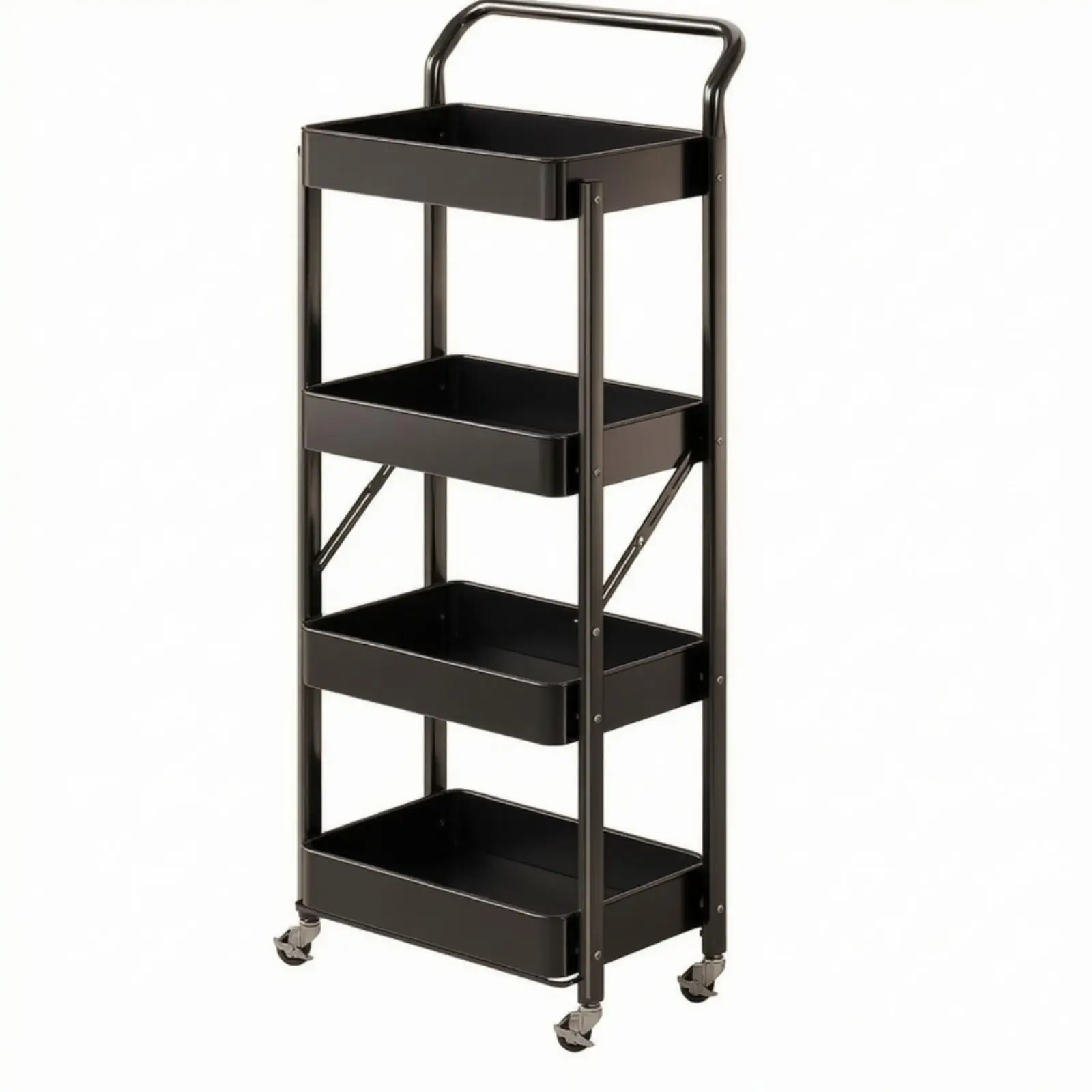 Beauty Salon Rolling Cart with 4 Tier Shelves for Towels Bottles and Styling Accessories