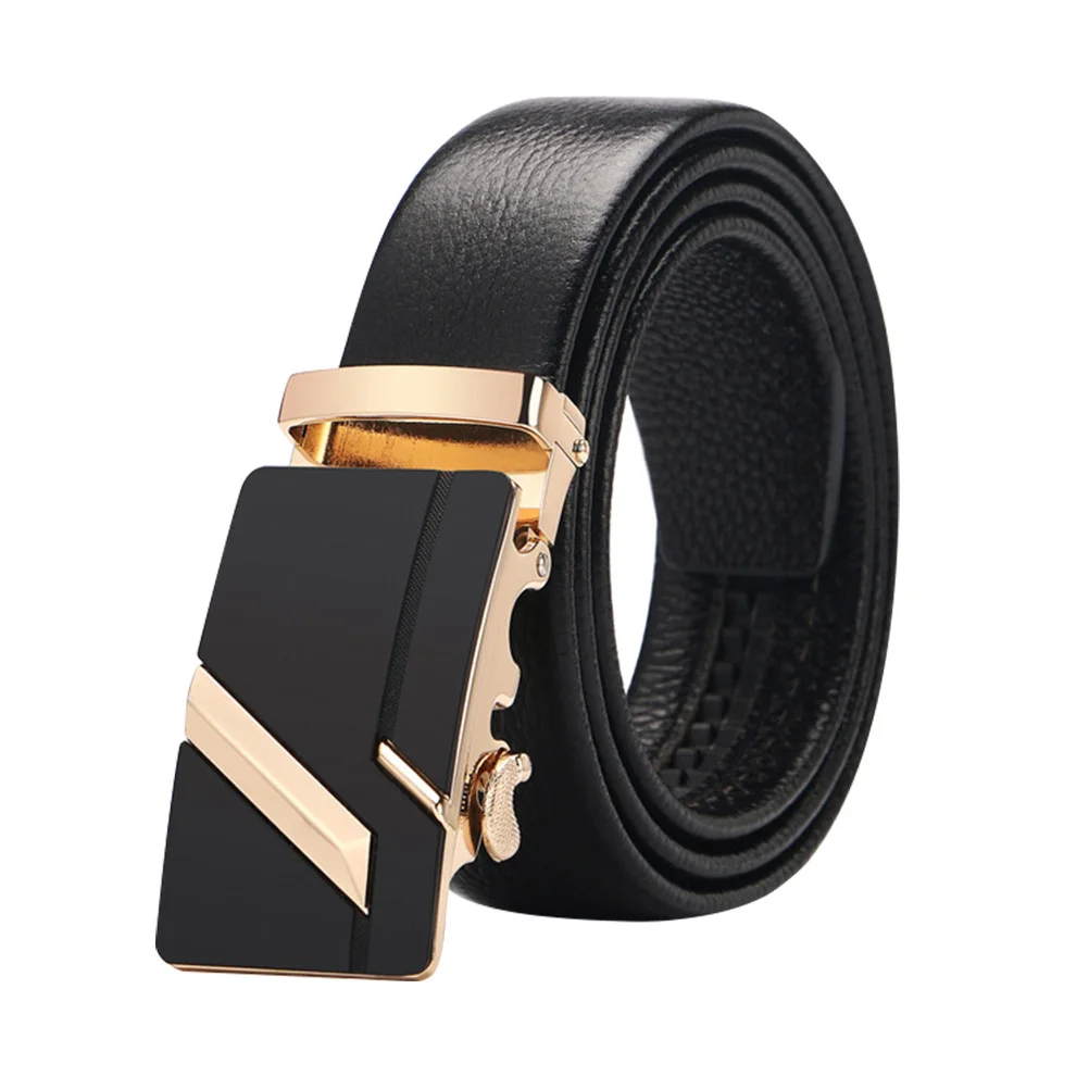 

Automatic Buckle Belt Men Imitation Casual Jeans Strap Adjustable Length Simple Stylish Design 110cm Durable