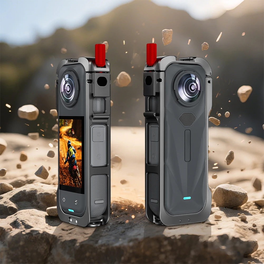 Protective Frame with Lens Guard Quick Release Rabbit Cage Cold Shoe Mount Protective Case for Insta360 X5 Camera Accessories