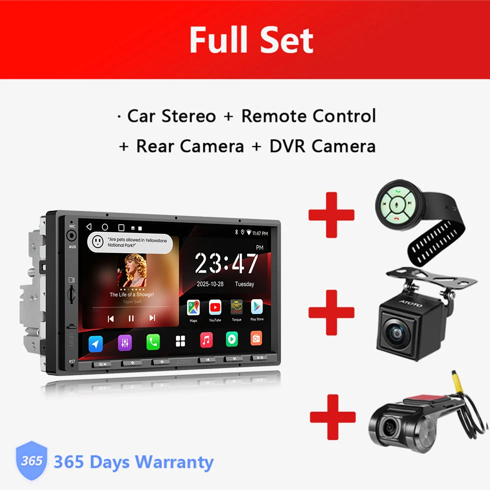 7 inch Android Double 2 Din Radio, autoradio met camera, DSP, GPS navigatie, WiFi, Bluetooth, CarPlay, scherm, Android Auto, 2Din multimediaspeler, A5L Atotozone