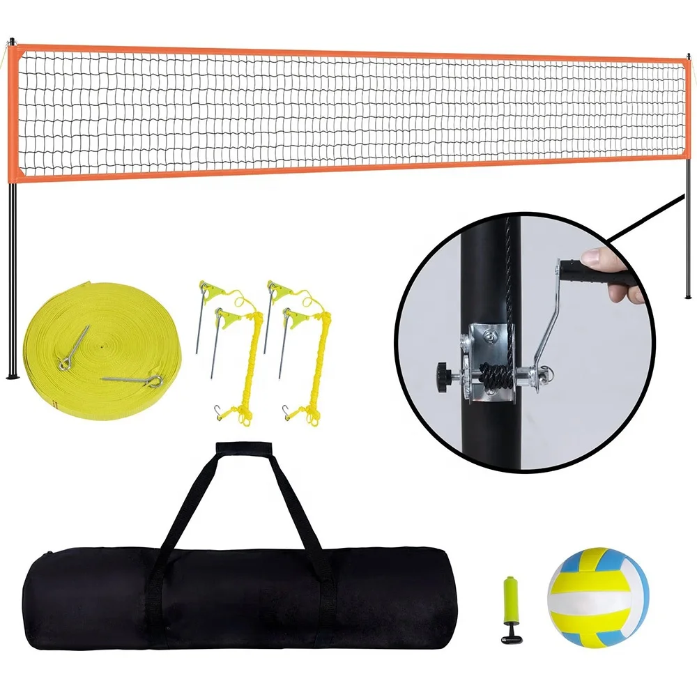 

Portable Volleyball Set for Backyard Beach with 32ft Professional Volleyball Net Outdoor Volleyball Net