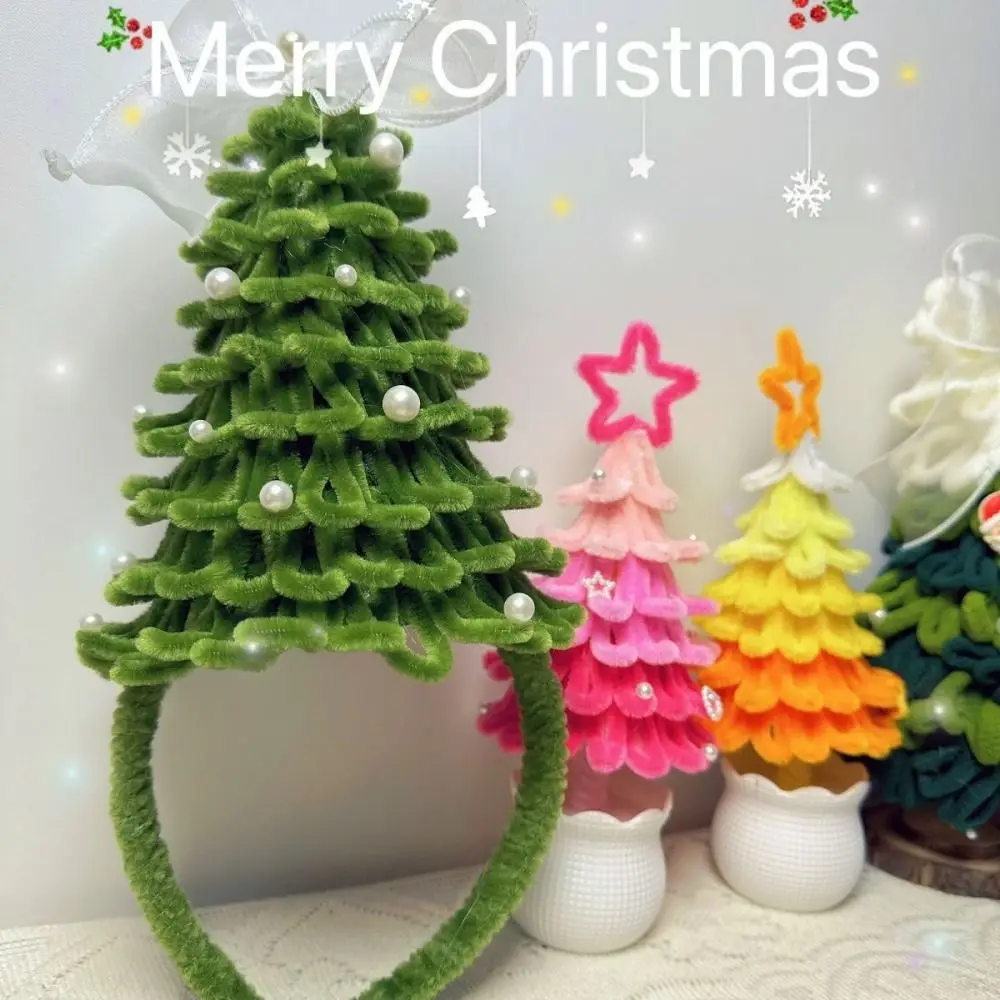 Christmas Tree Twisting Stick Headband Material Face Washing Funny Xmas Tree Material Pack Headwear Cute