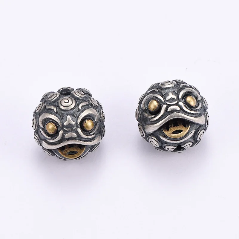 Handmade 925 silver Wealth Pixiu Beads Sterling Silver Piyao Loose Beads DIY Bracelet Good Luck Jewelry Findings