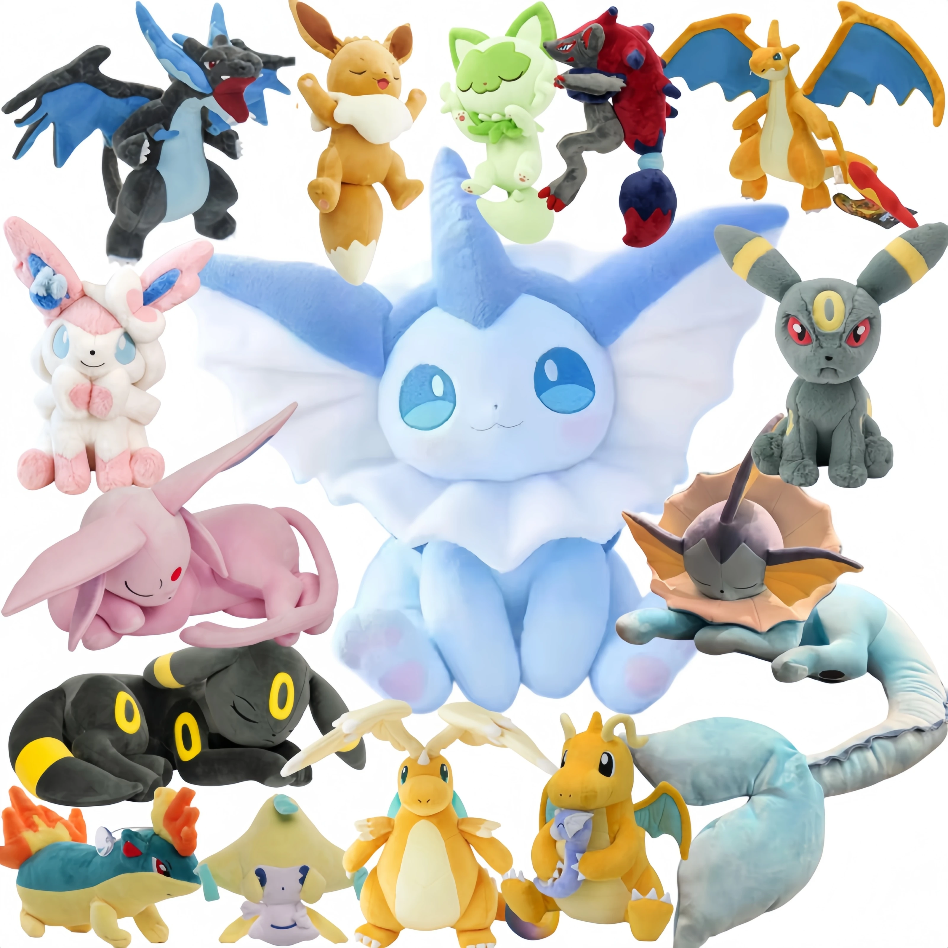 Pokemon Plüsch Kawaii Vaporeon Plüschtier Eevee Puppe Sylveon Espeon Sprigatito Spielzeug Gengar Mega Dragonite Charizard Kissen Weihnachtsgeschenk