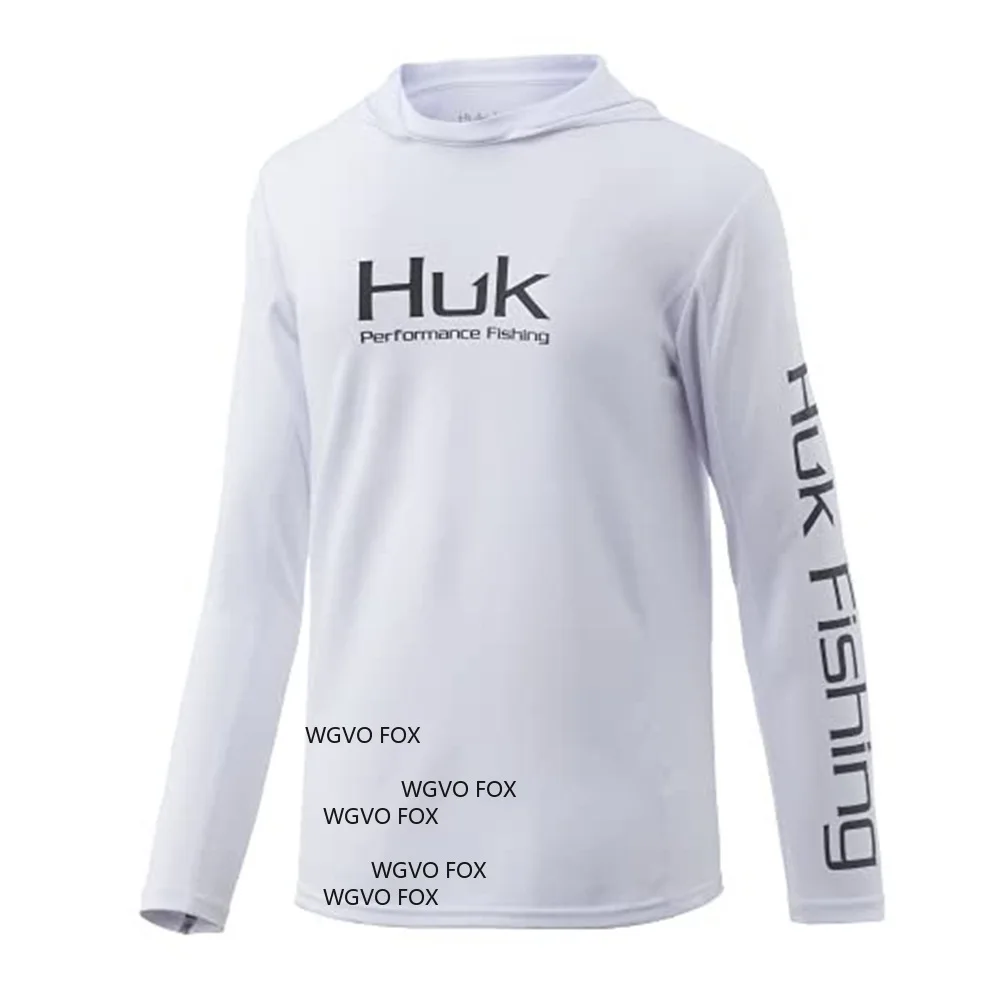 

Рубашки для рыбалки HUK, легкая рубашка с капюшоном и защитой от солнца, UPF, рубашка для рыбалки