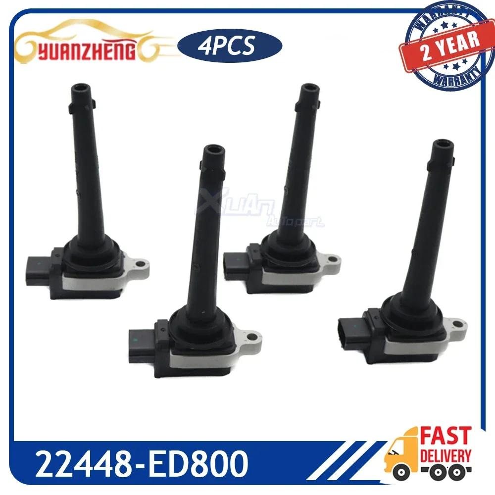

4PCS New Car Ignition Coil 22448-ED800 For Nissan March Sentra Tiida 1.6L 2.0L 1.8L 2007-2012 C1564 1788316 5C1621 E1091