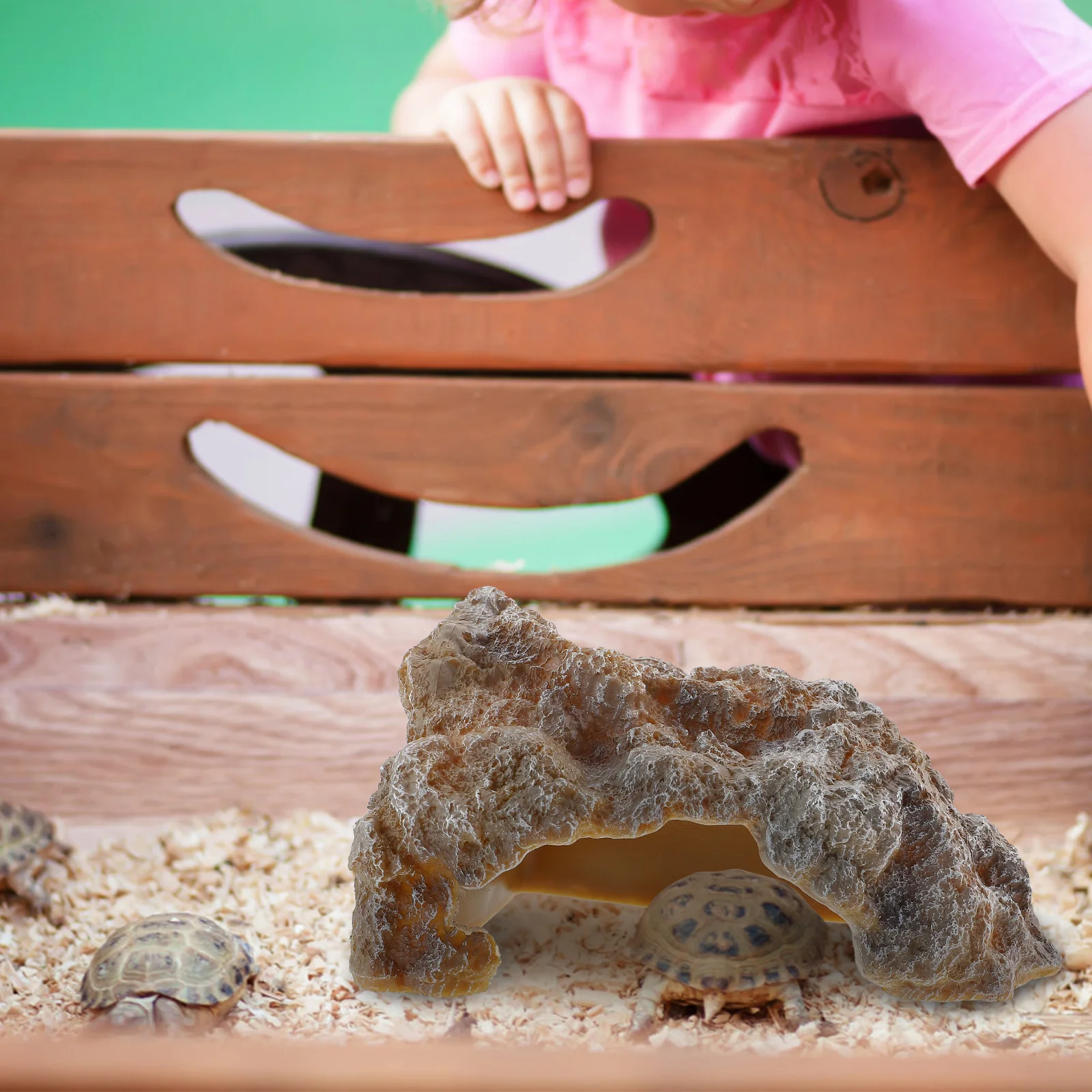 

Resin Rock Shelter Reptile Hiding Place Brown Fish Tank Decor Simulation Cave Platforms Terrarium Decors Aquarium Tortoise